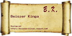 Beiszer Kinga névjegykártya