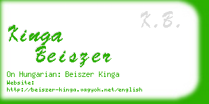 kinga beiszer business card